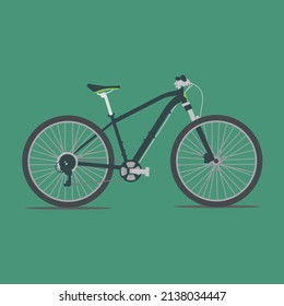 Road mountain bike detailed vector illustration. Transportation vehicle in classic style.Element design of urban mobility, cycling activity, street sport hobby, entertainment.