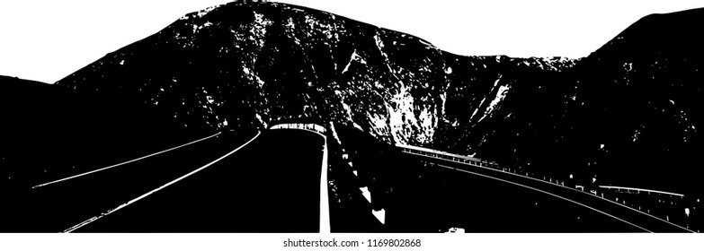 Road and mountain vector illustration