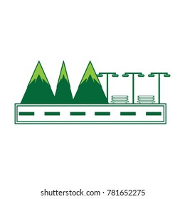 road with mountains design