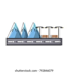 road with mountains design