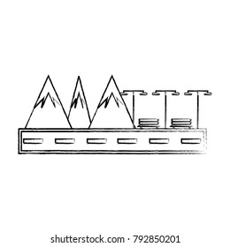 road with mountains design