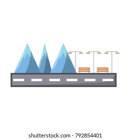 road with mountains design