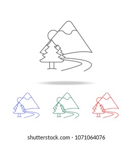 road to the mountains icon. Elements of camping multi colored icons. Premium quality graphic design icon. Simple icon for websites, web design mobile app, info graphics on white background