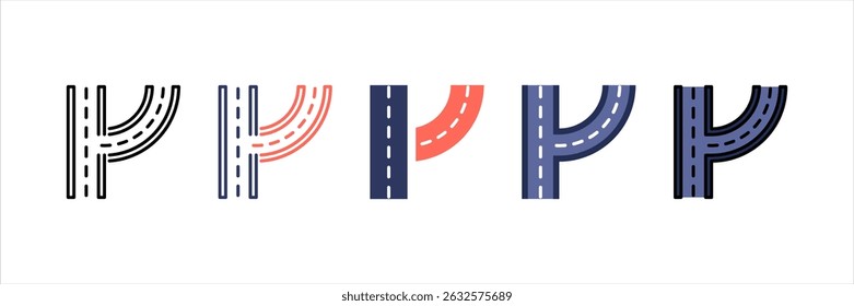 Road Multi Style Icon Set