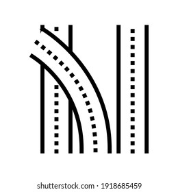 Road Multilevel Interchange Line Icon Vector Stock Vector (Royalty Free ...