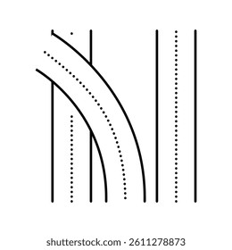 road multilevel interchange line icon vector. road multilevel interchange sign. isolated contour symbol black illustration