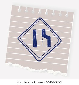 road narrow merge doodle