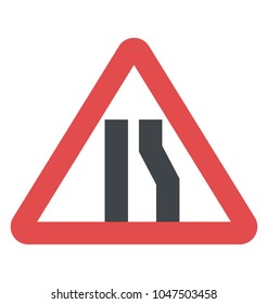 Road narrow from the right side 