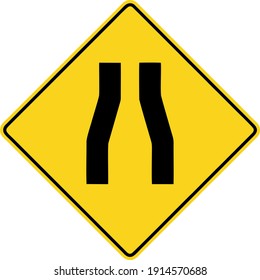 Road narrows ahead, Gallery of other signs in Canada
