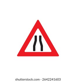 road narrows illustration symbol sign vector