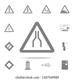 Road Narrows on Both Sides Ahead Sign icon. web icons universal set for web and mobile