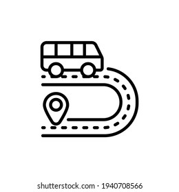 icono de navegación por carretera en vector. Logotipo