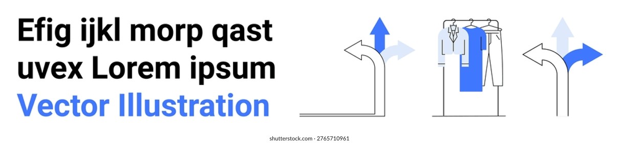 Road navigation, wayfinding systems, transportation, traffic management, decision-making, route guidance. Visual of arrow signs showing directions with paths. Road navigation and wayfinding systems