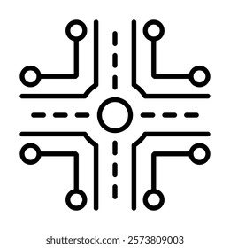 Road Network icon line vector illustration