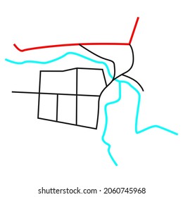 road network map design watershed residential area