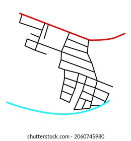 road network map design watershed residential area