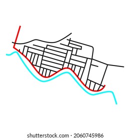 road network map design watershed residential area
