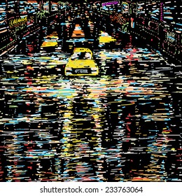 Road night city