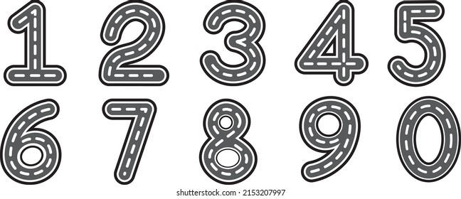 road numbers clipart vector silhouette