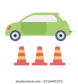 Icono de carretera fuera del vehículo, vector editable

