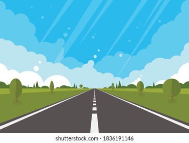 Similar Images, Stock Photos & Vectors of Cartoon Landscape Road In The ...