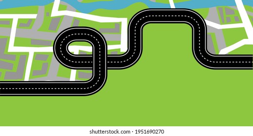 Road on the map. Timeline map. Chart concept. Business infographic template. Stock image. Vector illustration. EPS 10.