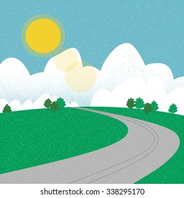 Road on the mountain during summer