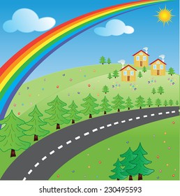 The road on rest. Vector illustration
