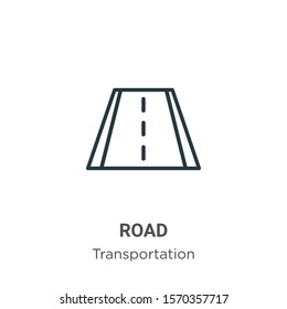 Road Outline Vector Icon. Thin Line Black Road Icon, Flat Vector Simple Element Illustration From Editable Transportation Concept Isolated On White Background