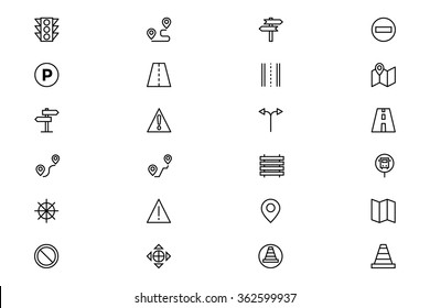 Road Outline Vector Icons 1