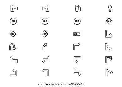 Road Outline Vector Icons 4