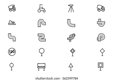 Road Outline Vector Icons 6
