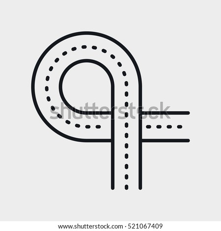 Road Overpass Minimalistic Flat Line Circle Solid Stroke Icon Pictogram Symbol