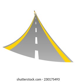 road with paint brush color vector illustration