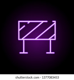 road panel neon icon. Elements of construction set. Simple icon for websites, web design, mobile app, info graphics