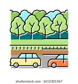 road park color icon vector. road park sign. isolated symbol illustration