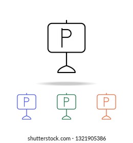 road parking sign icon. Elements of simple web icon in multi color. Premium quality graphic design icon. Simple icon for websites, web design, mobile app, info graphics