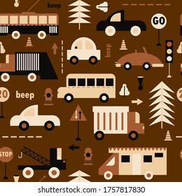 Road pattern flat illustration. Children playground and home decoration series.