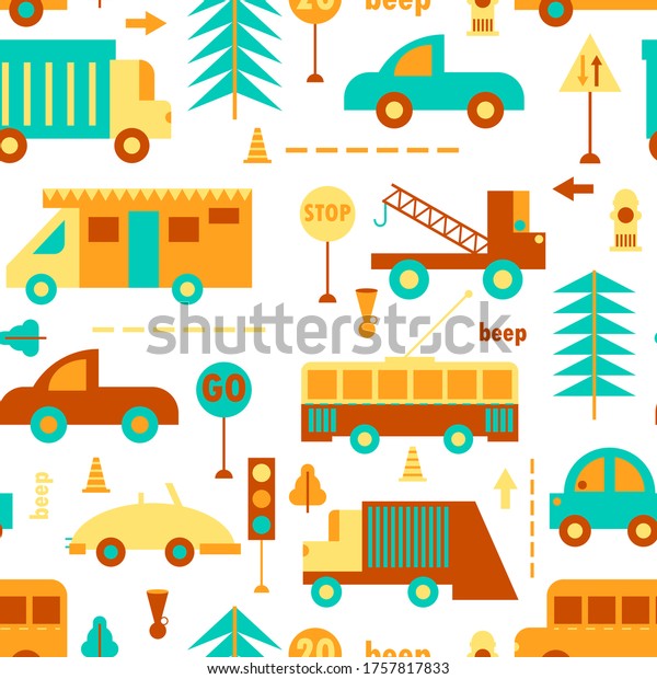 Road pattern flat illustration. Children\
playground and home decoration\
series.