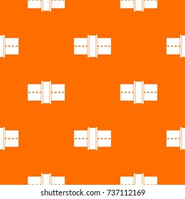Road pattern repeat seamless in orange color for any design. Vector geometric illustration