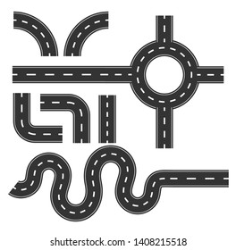 
Road pattern set, curve for mapping Travel infographic concept.