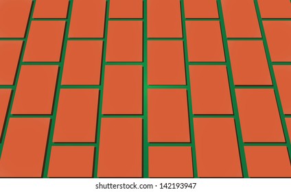 The Road Paved With Bricks. Vector Illustration.