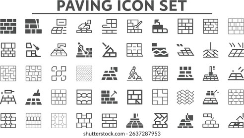 Road Paving Icon Set, Creative vector, web and print Icon Design.eps