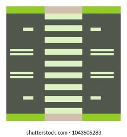Road with pedestrian zone icon. Cartoon illustration of road with pedestrian zone vector icon for web
