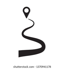 road with pin pointer icon- vector illustration