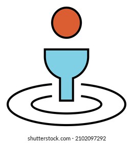 Road pin teamwork profile place navigation system icon with blue and orange color vector design symbol illustration