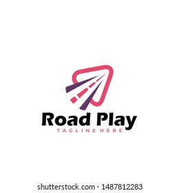 road play logo icon vector