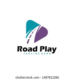 road play logo icon vector