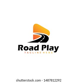 road play logo icon vector
