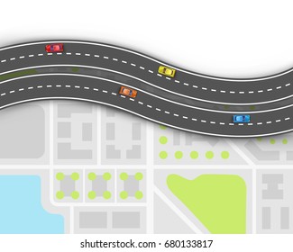 Road point information art map, Map location background, Road transportation point, Vector illustration